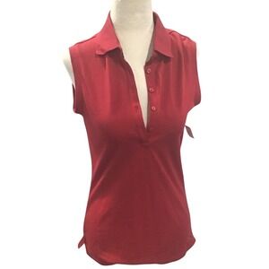 Tommy Hilfiger Golf Sleeveless Polo Shirt Chili Red Size S‎ Style TW102 NWT